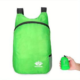 Portable And Foldable Small Backpack; Short-Distance Travel Bag For Men And Women For American Football Spectators - Solid Green