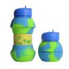 550ML Collapsible Water Bottles Outdoor Sports Fold Water Cup Silicone Leakproof Portable Kettle Travel Children Adult Bottle - 550ML - D