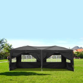 20''x10''(3 x 6m) Four Windows Practical Waterproof Folding Tent Black  XH - 20''x10''