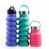 500ML Large Capacity Silicone Sports Water Bottle Outdoor Folding Water Cup For Climbing Travel - as picture