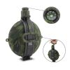 Collapsible Military Water Bottle Silicone Water Kettle Canteen with Compass Foldable Water Bottle for Traveling Hiking Camping - B1