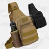 Tactical Shoulder Bag; Molle Hiking Backpack For Hunting Camping Fishing; Trekker Bag - Black