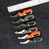 Multitool Keychain Knife; Small Pocket Box/Strap Cutter; Razor Sharp Serrated Blade And Paratrooper Hook; EDC Folding Knives - Orange+Black