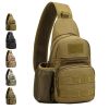 Military Tactical Shoulder Bag; Trekking Chest Sling Bag; Nylon Backpack For Hiking Outdoor Hunting Camping Fishing - Khaki - Nylon