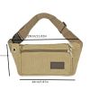 1pc Unisex Multifunctional Canvas Waist Bag Fanny Pack For Outdoor Activities - Black