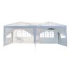 3 x 6m Four Windows Practical Waterproof Folding Tent White - White