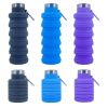 500ml outdoor retractable water bottle portable collapsible silica gel sports cup - as shown - A05 500ML