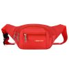 Casual Multifunctional Waist Bag; Adjustable Durable Large Capacity Messenger Bag For Outdoor Sports Running Walking - Black