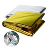 Windproof Emergency Blanket; Outdoor Survival First Aid; Military Rescue Kit; Waterproof Foil Thermal Blanket For Camping Hiking - Golden