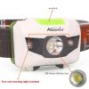 AloneFire HP30 3W Red White LED Lightweight Light; AAA Battery Headlamp; Portable Headlight For Outdoor Fishing Camping & Climbing - Gray - White